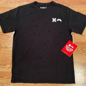 RUMBLE Mens Distressed Wink tee.  Size Small.  Black